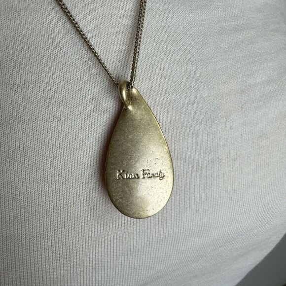 LIA SOPHIA necklace | coral gold rhinestone pendant | Kiam Family - Picture 5 of 7